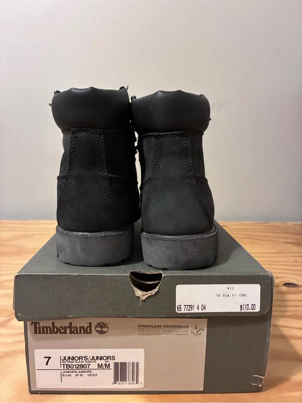 Timberland Men’s/Junior Size 7 Black Premium Boots